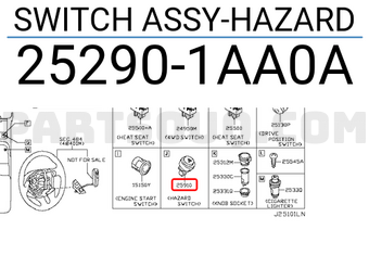 Nissan 252901AA0A SWITCH ASSY-HAZARD