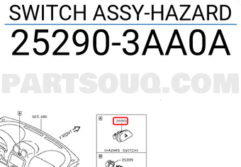Nissan 252903AA0A SWITCH ASSY-HAZARD