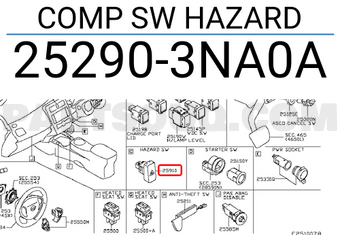 Nissan 252903NA0A COMP SW HAZARD