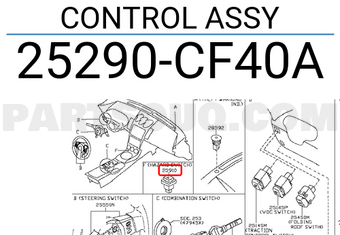 Nissan 25290CF40A CONTROL ASSY
