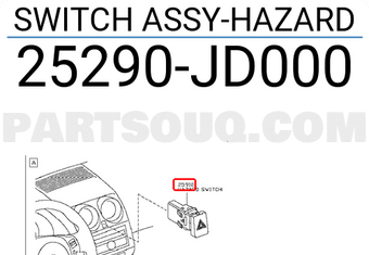 Nissan 25290JD000 SWITCH ASSY-HAZARD