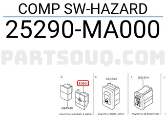 Nissan 25290MA000 COMP SW-HAZARD