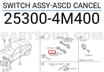 Nissan 253004M400 SWITCH ASSY-ASCD CANCEL