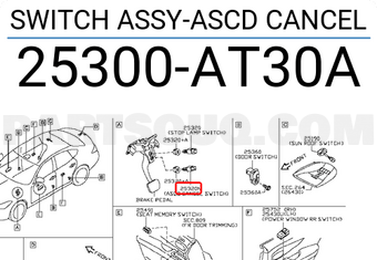 Nissan 25300AT30A SWITCH ASSY-ASCD CANCEL