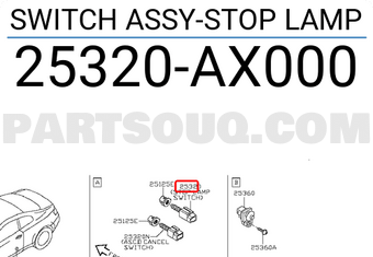Nissan 25320AX000 SWITCH ASSY-STOP LAMP