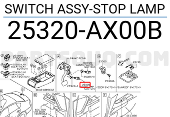 Nissan 25320AX00B SWITCH ASSY-STOP LAMP