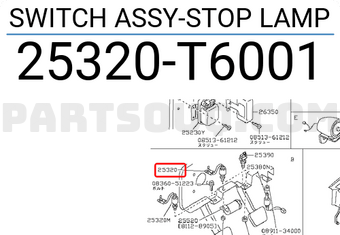 Nissan 25320T6001 SWITCH ASSY-STOP LAMP