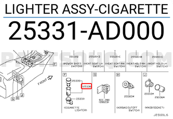 Nissan 25331AD000 ELECT. HEATING COIL ASSEMBLY