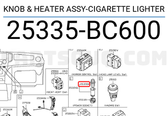 Nissan 25335BC600 ELECT. HEATING COIL ASSEMBLY