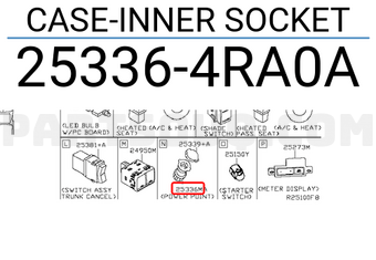 Nissan 253364RA0A CASE-INNER SOCKET
