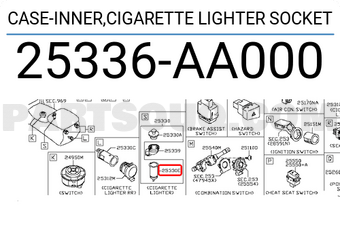 CASE-INNER,CIGARETTE LIGHTER SOCKET 25336AA000 | Nissan Parts 