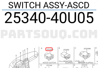 Nissan 2534040U05 SWITCH ASSY-ASCD