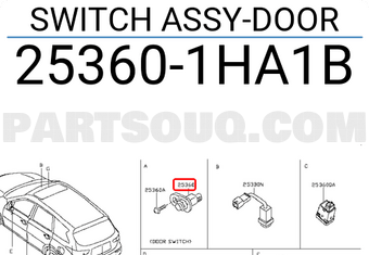 Nissan 253601HA1B SWITCH ASSY-DOOR