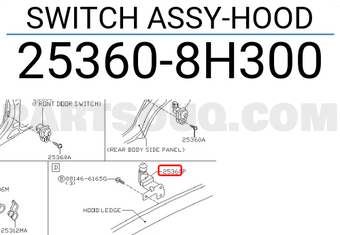 Nissan 253608H300 SWITCH ASSY-HOOD