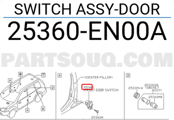 Nissan 25360EN00A SWITCH ASSY-DOOR