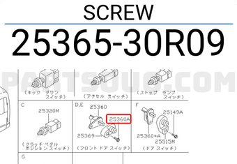 Nissan 2536530R09 SCREW