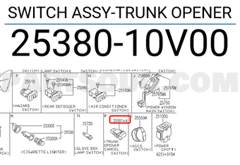Nissan 2538010V00 SWITCH ASSY-TRUNK OPENER