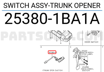 Nissan 253801BA1A SWITCH ASSY-TRUNK OPENER