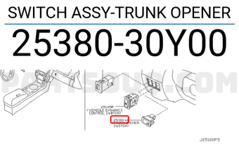 Nissan 2538030Y00 SWITCH ASSY-TRUNK OPENER