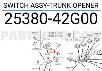 Nissan 2538042G00 SWITCH ASSY-TRUNK OPENER