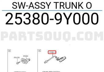 Nissan 253809Y000 SW-ASSY TRUNK O