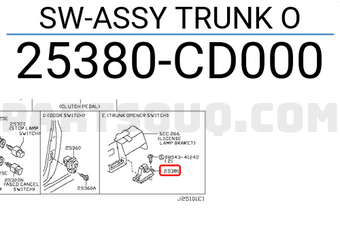 Nissan 25380CD000 SW-ASSY TRUNK O
