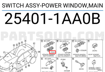 Nissan 254011AA0B SWITCH ASSY-POWER WINDOW,MAIN