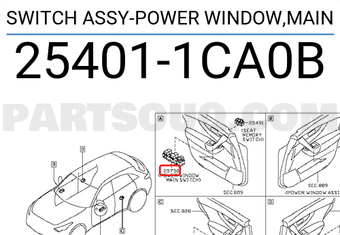 Nissan 254011CA0B SWITCH ASSY-POWER WINDOW,MAIN