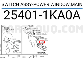 Nissan 254011KA0A SWITCH ASSY-POWER WINDOW,MAIN
