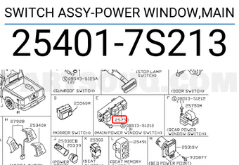 Nissan 254017S213 SWITCH ASSY-POWER WINDOW,MAIN