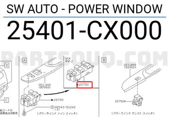 Nissan 25401CX000 SW AUTO - POWER WINDOW