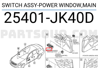 Nissan 25401JK40D SWITCH ASSY-POWER WINDOW,MAIN