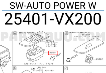Nissan 25401VX200 SW-AUTO POWER W