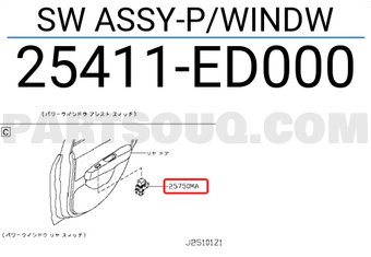 Nissan 25411ED000 SW ASSY-P/WINDW
