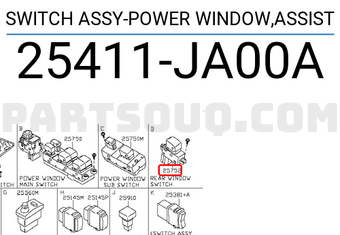 Nissan 25411JA00A SWITCH ASSY-POWER WINDOW,ASSIST