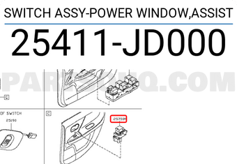 Nissan 25411JD000 SWITCH ASSY-POWER WINDOW,ASSIST