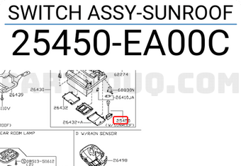 Nissan 25450EA00C SWITCH ASSY-SUNROOF