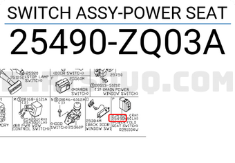 Nissan 25490ZQ03A SWITCH ASSY-POWER SEAT