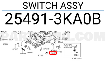 Nissan 254913KA0B SWITCH ASSY