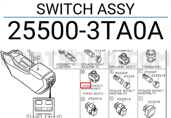Nissan 255003TA0A SWITCH ASSY