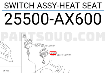 Nissan 25500AX600 SWITCH ASSY-HEAT SEAT