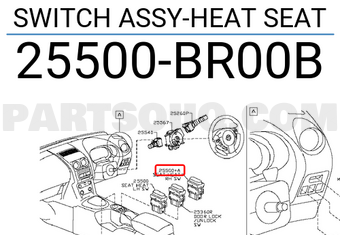 Nissan 25500BR00B SWITCH ASSY-HEAT SEAT