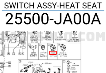 Nissan 25500JA00A SWITCH ASSY-HEAT SEAT