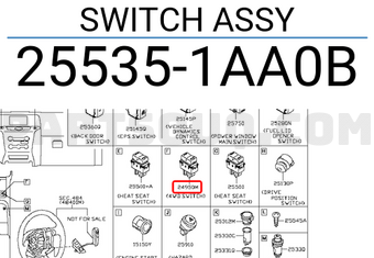 Nissan 255351AA0B SWITCH ASSY
