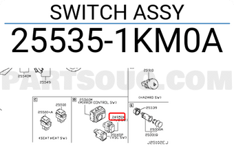 Nissan 255351KM0A SWITCH ASSY