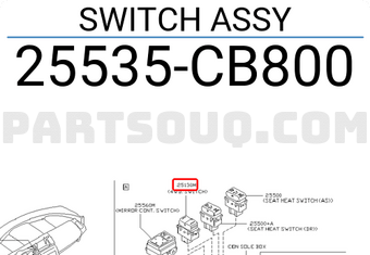 Nissan 25535CB800 SWITCH ASSY