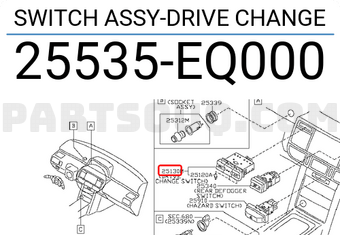Nissan 25535EQ000 SWITCH ASSY-DRIVE CHANGE