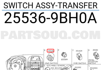 Nissan 255369BH0A SWITCH ASSY-TRANSFER