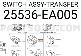 Nissan 25536EA005 SWITCH ASSY-TRANSFER