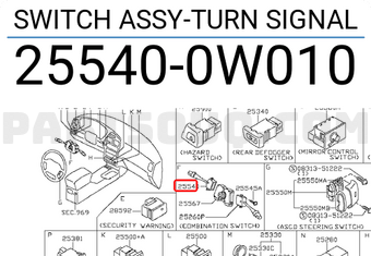 Nissan 255400W010 SWITCH ASSY-TURN SIGNAL